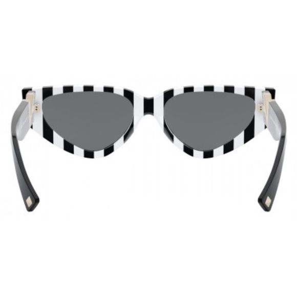 VALENTINO BLACK WHITE STRIPED ACETATE UNISEX SUNGLASSES VA 4063 - Picture 6 of 6